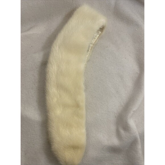 Vintage Genuine White Rabbit Fur Collar Scarf Pin Hooks Regency Luxury Feminine - Picture 4 of 8